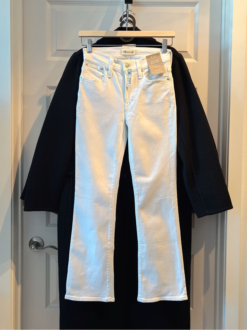 Madewell White Bootcut Mid Rise Kick Out Jeans